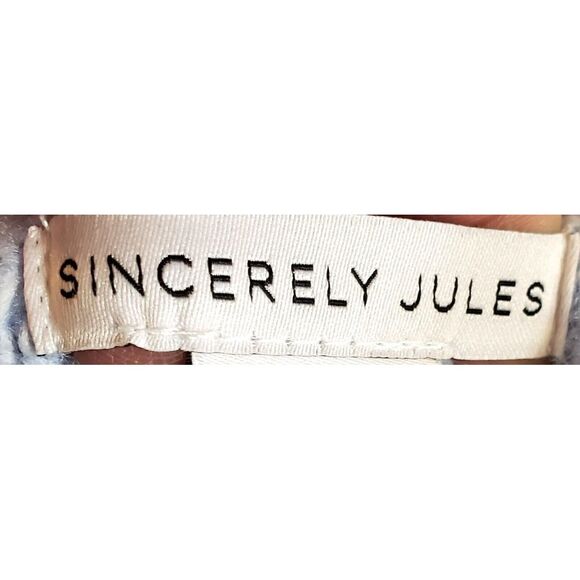 Sincerely Jules Sweater US LG Ribbed Powder Blue Ribbed Texture Long Sleeve - Picture 7 of 9